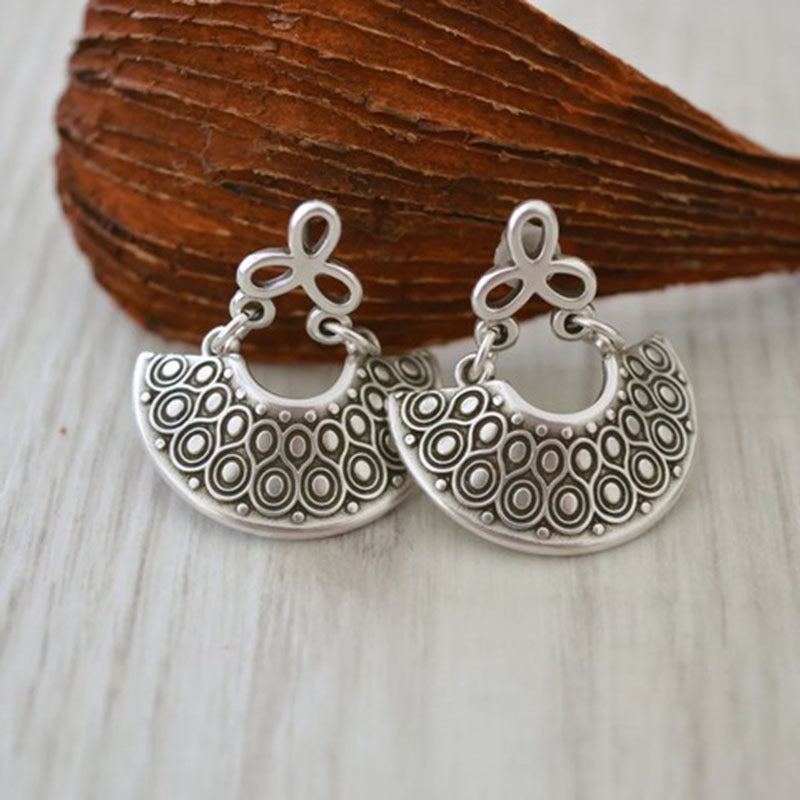 Openwork Floral Metal Ear Studs
