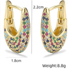 Light luxury copper-plated 18K real gold inlaid zircon exquisite earrings