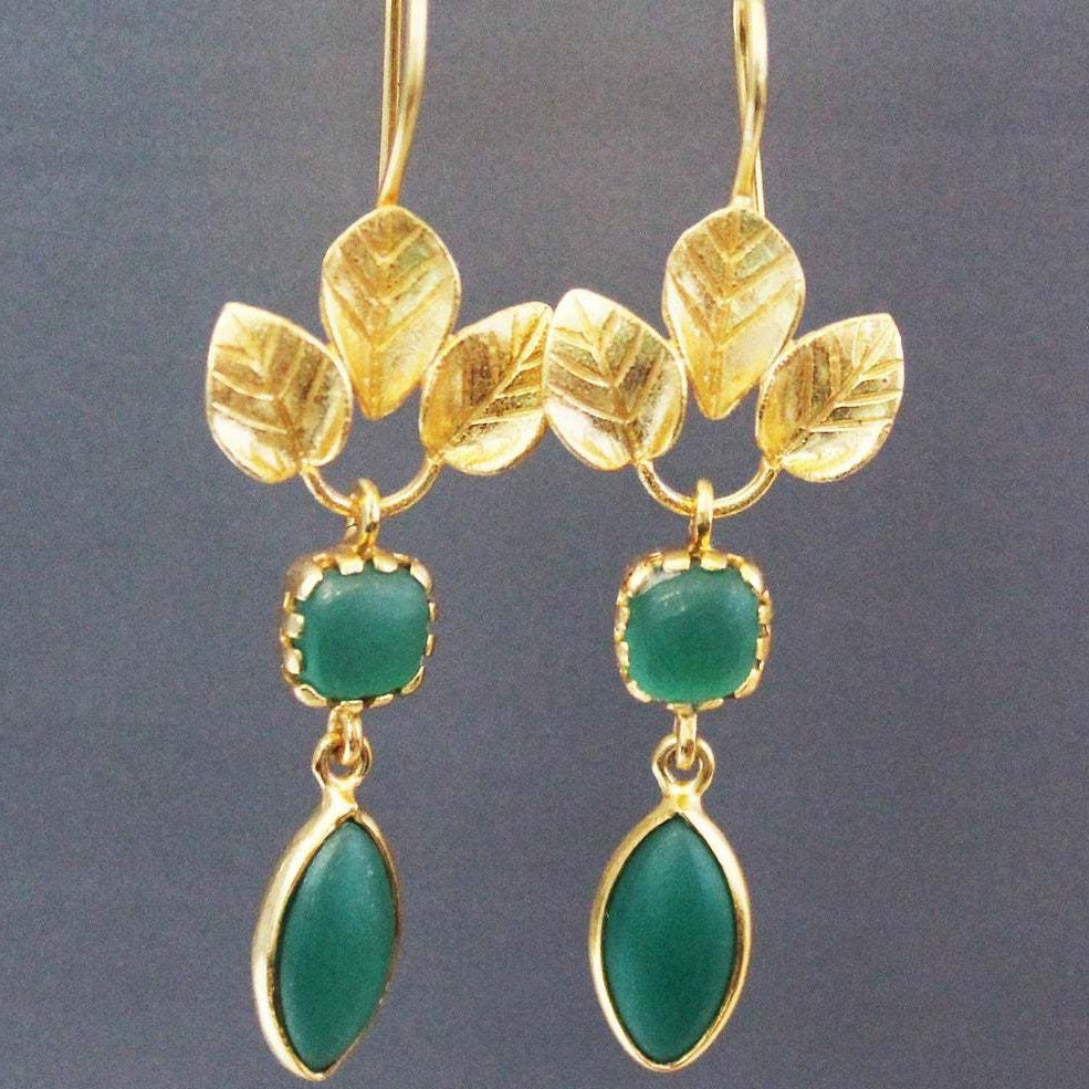Bamboo Leaf Fan Earrings
